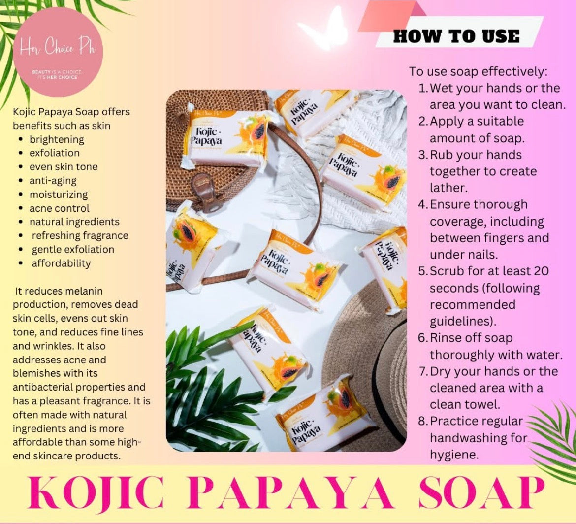 Her Choice Ph Kojic + Papaya Intense Whitening Soap 120g