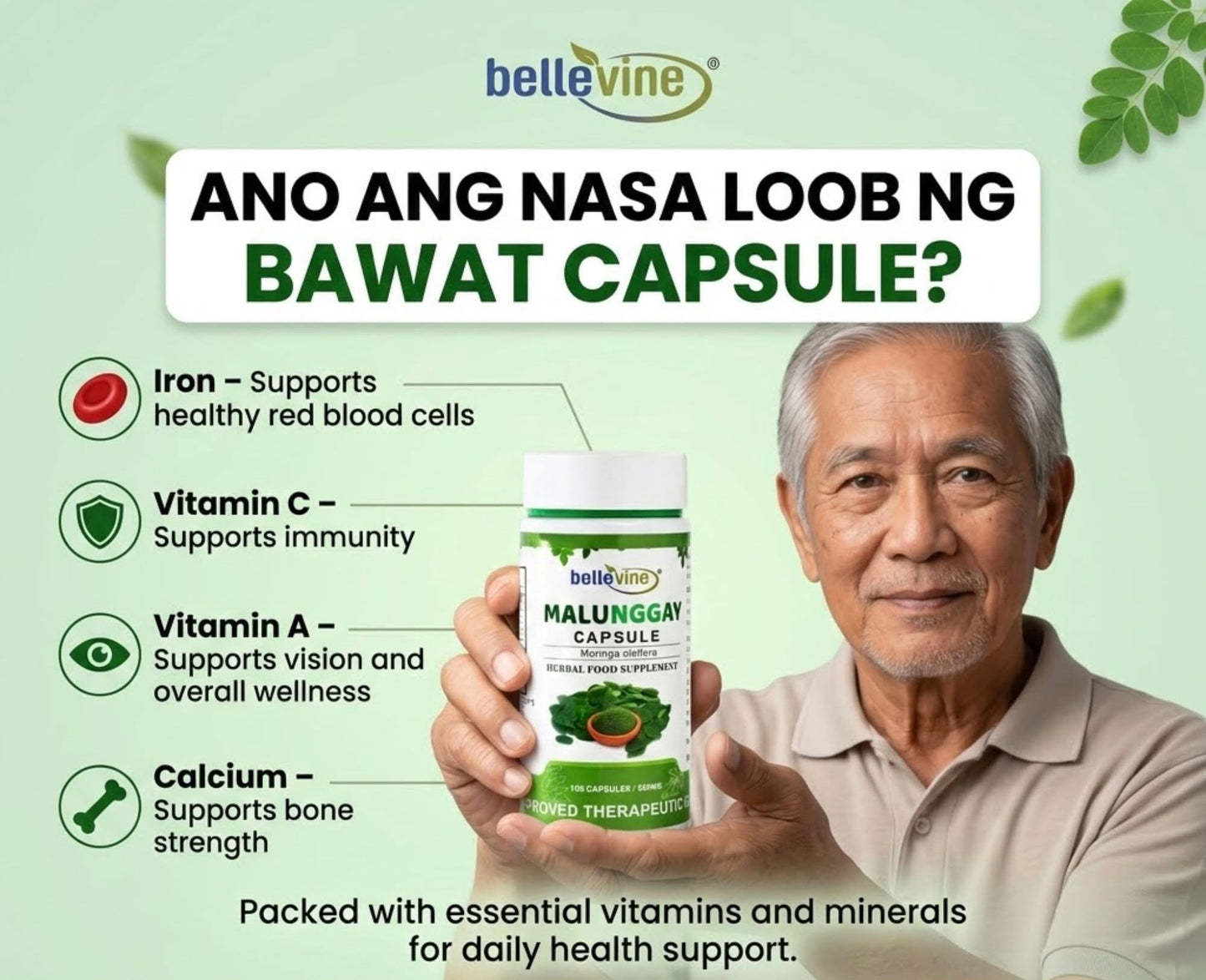 Bellevine Malunggay Capsule – 100 Caps