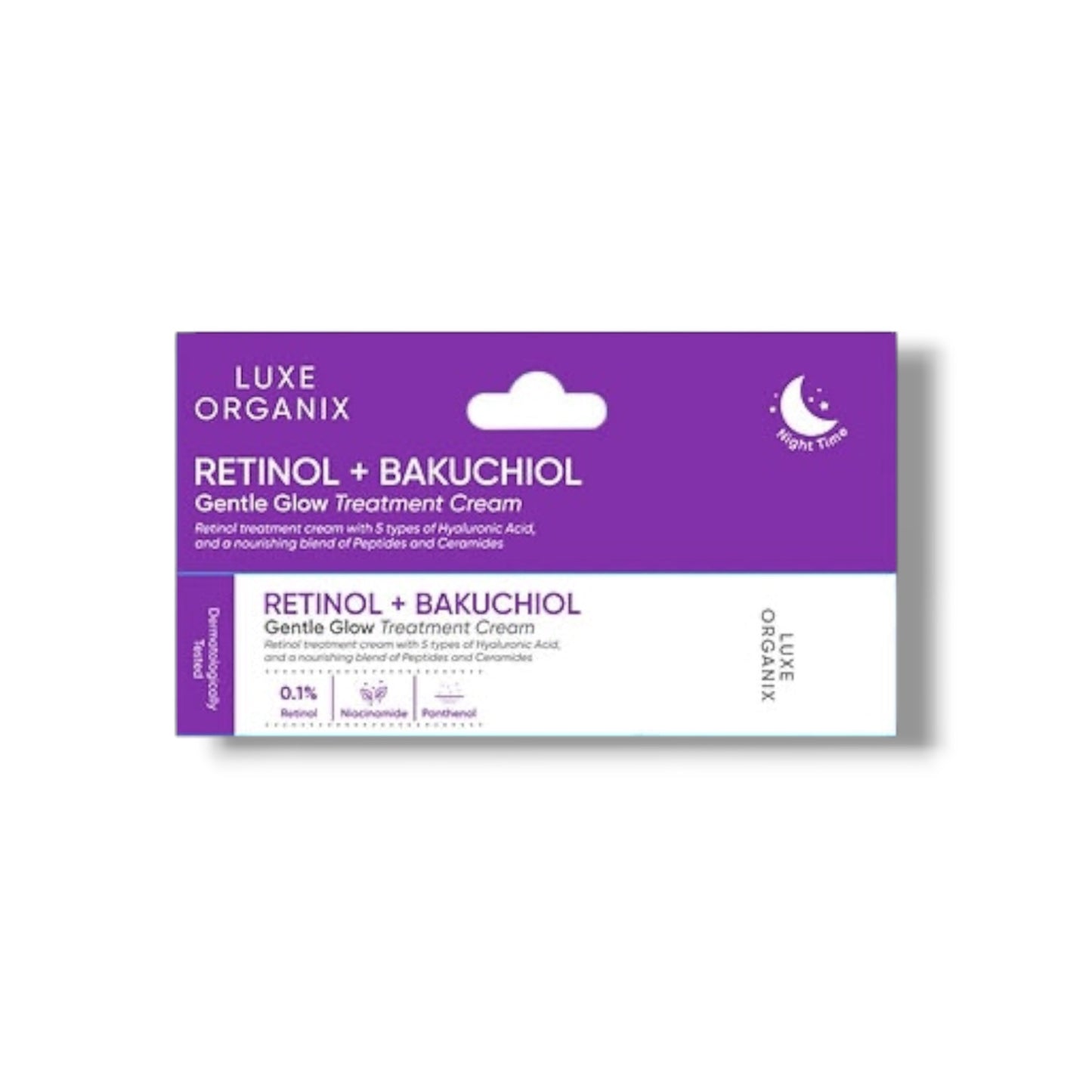 Luxe Organix Retinol + Bakuchiol Overnight Glow Gentle Treatment Cream 30g