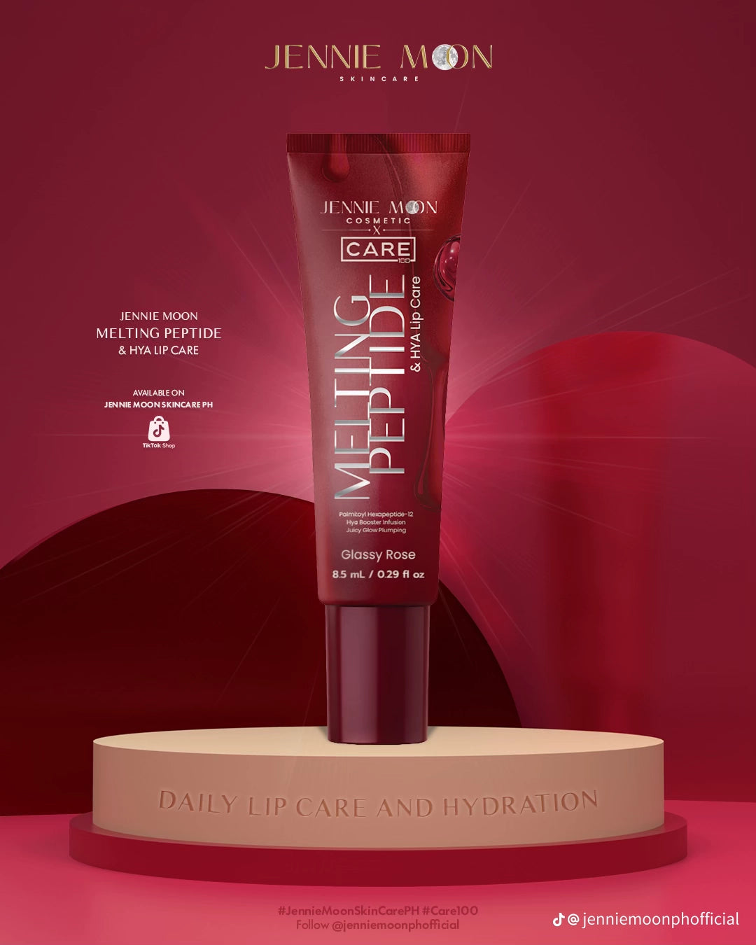 Jennie Moon Melting Peptide & HYA Lip Care – Glassy Rose 8.5ml