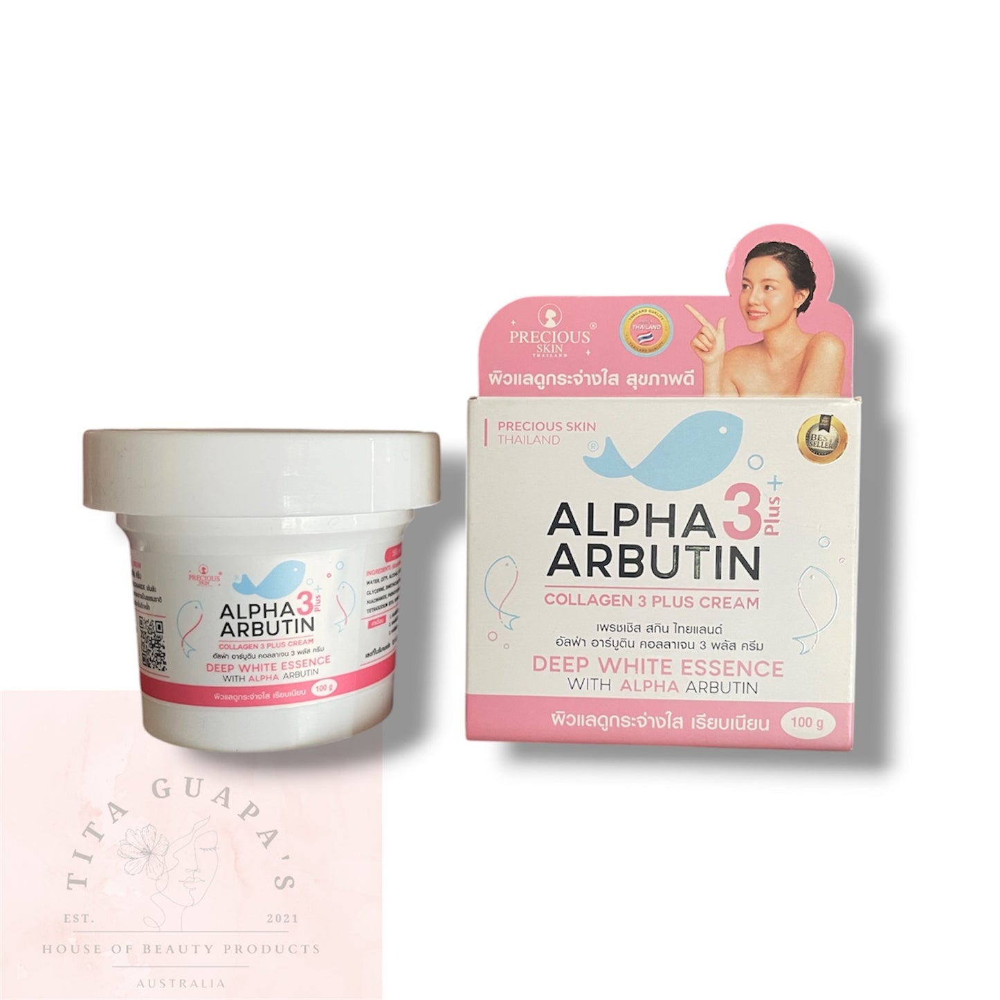 Alpha Arbutin Collagen 3 Plus Cream 100g by Precious Skin