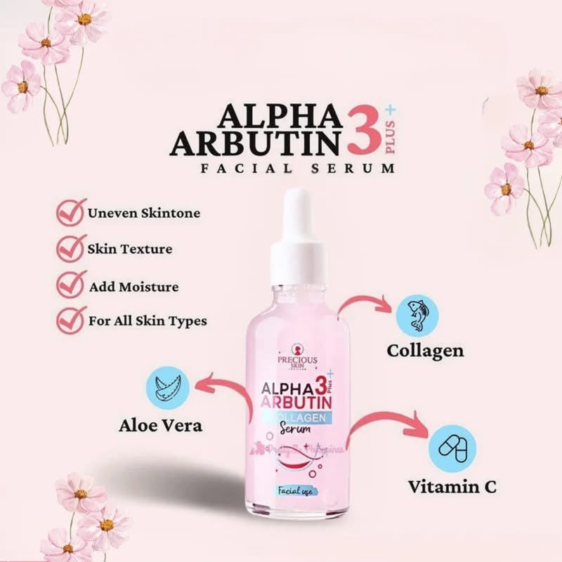 Alpha Arbutin 3 Plus Collagen Whitening Facial Serum 50ml by Precious Skin