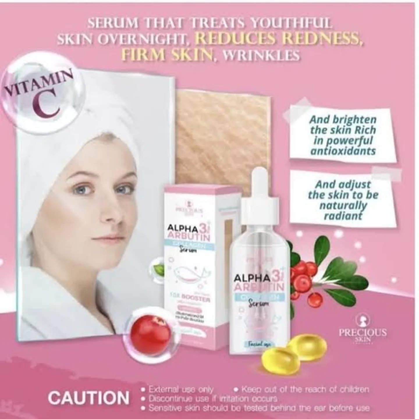 Alpha Arbutin 3 Plus Collagen Whitening Facial Serum 50ml by Precious Skin