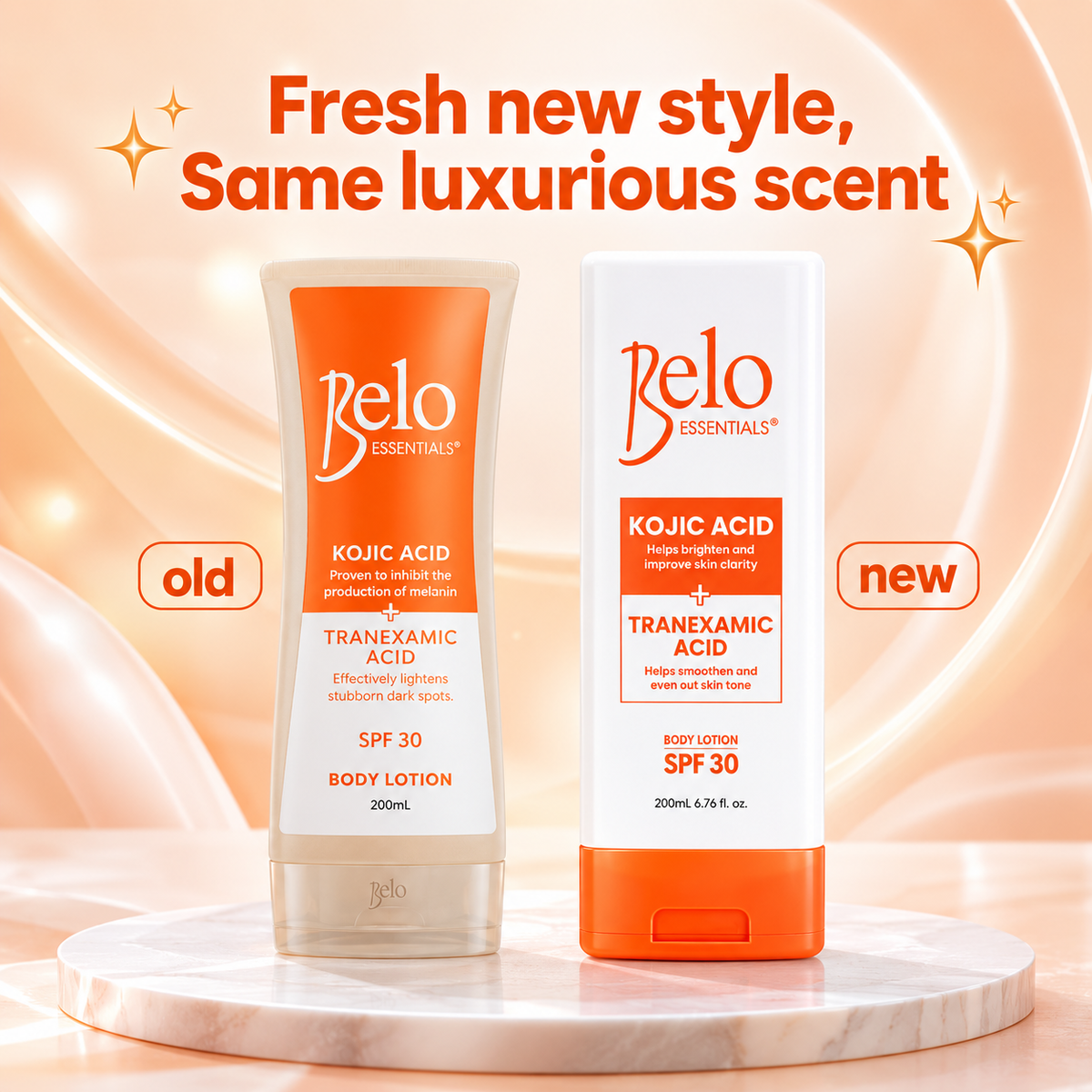 BELO Whitening Lotion (Orange) Kojic Acid+Tranexamic Acid 200ml