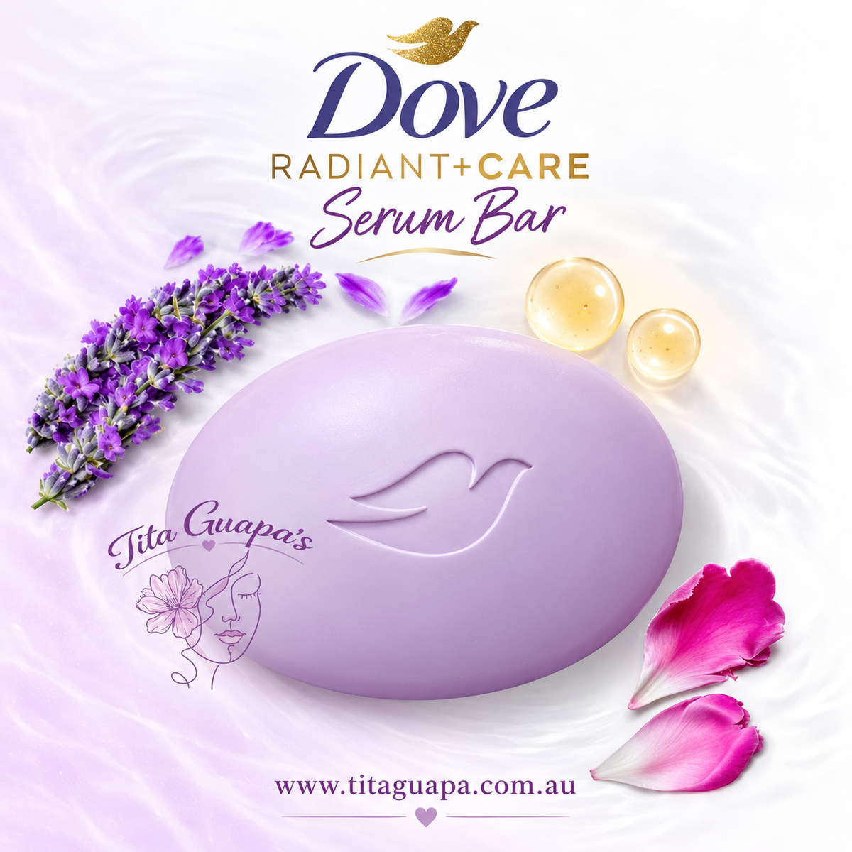 Dove Radiant+Care Serum Bar  50x Niacinamide + Omega 6 | Even Tone + Skin Smoothening 90g