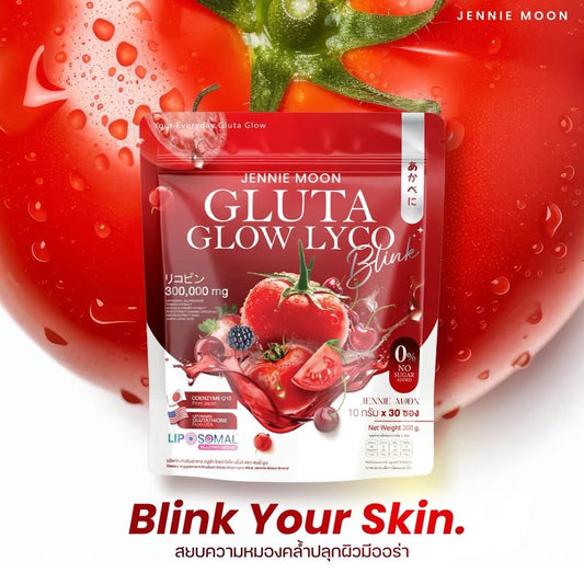 Jennie Moon Gluta Glow Lyco Blink
10g x 30 sachets ( 1 month supply)
