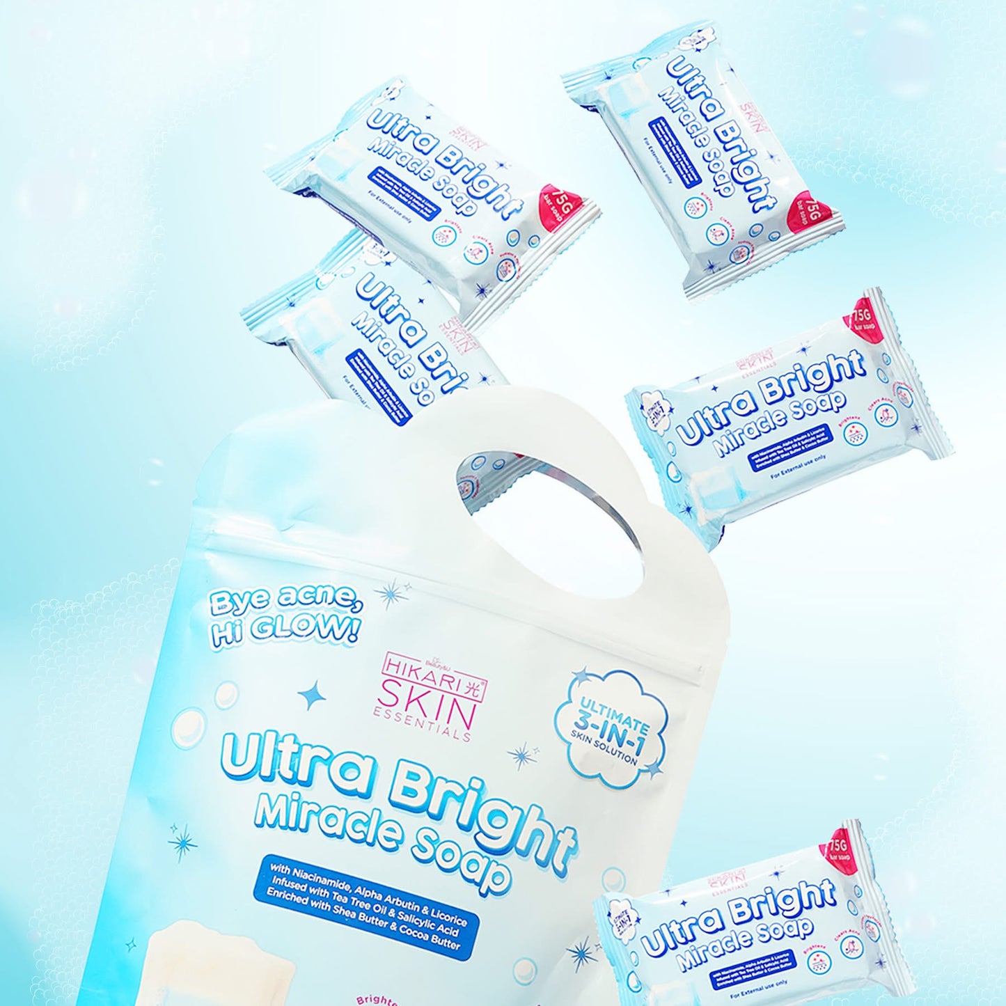 Hikari Ultra Bright Miracle Soap
5 Bars x 75g each