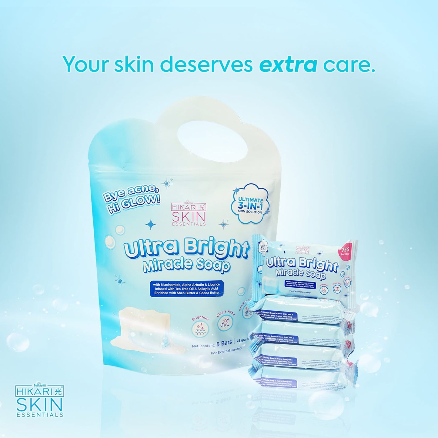 Hikari Ultra Bright Miracle Soap
5 Bars x 75g each