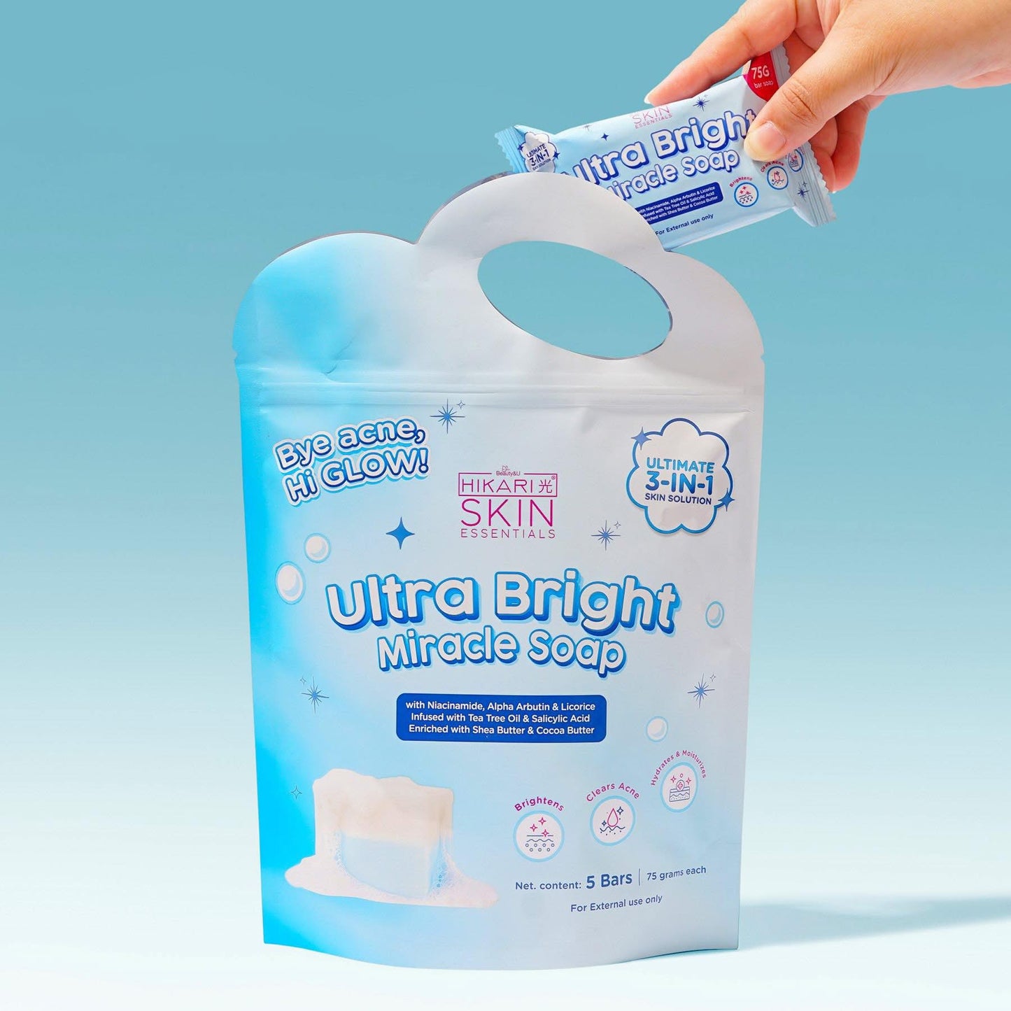 Hikari Ultra Bright Miracle Soap
5 Bars x 75g each