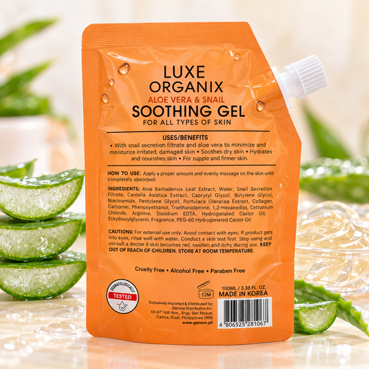Luxe Organix Aloe Vera & Snail 95% Soothing Gel – 100ml
