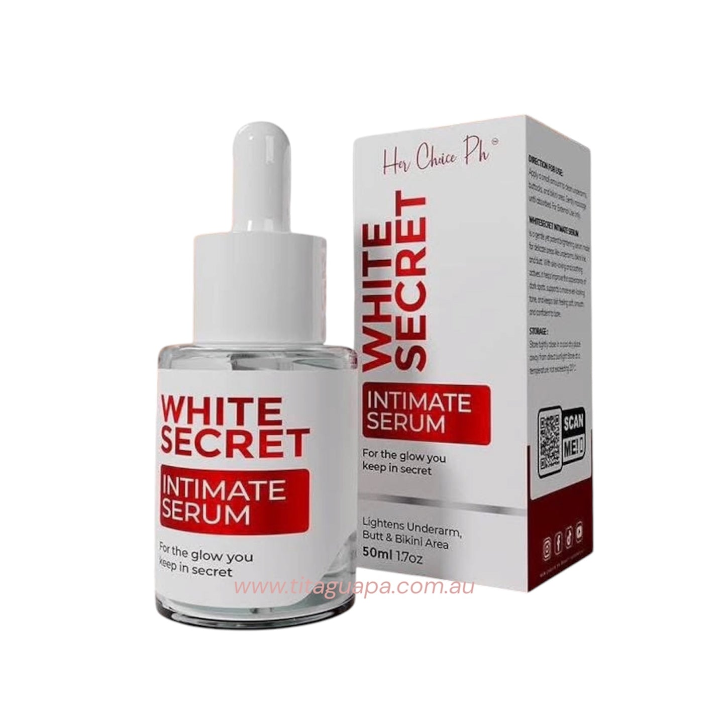 Her Choice Ph White Secret Intimate Serum 50ml - Underarms, Butt & Bikini Area