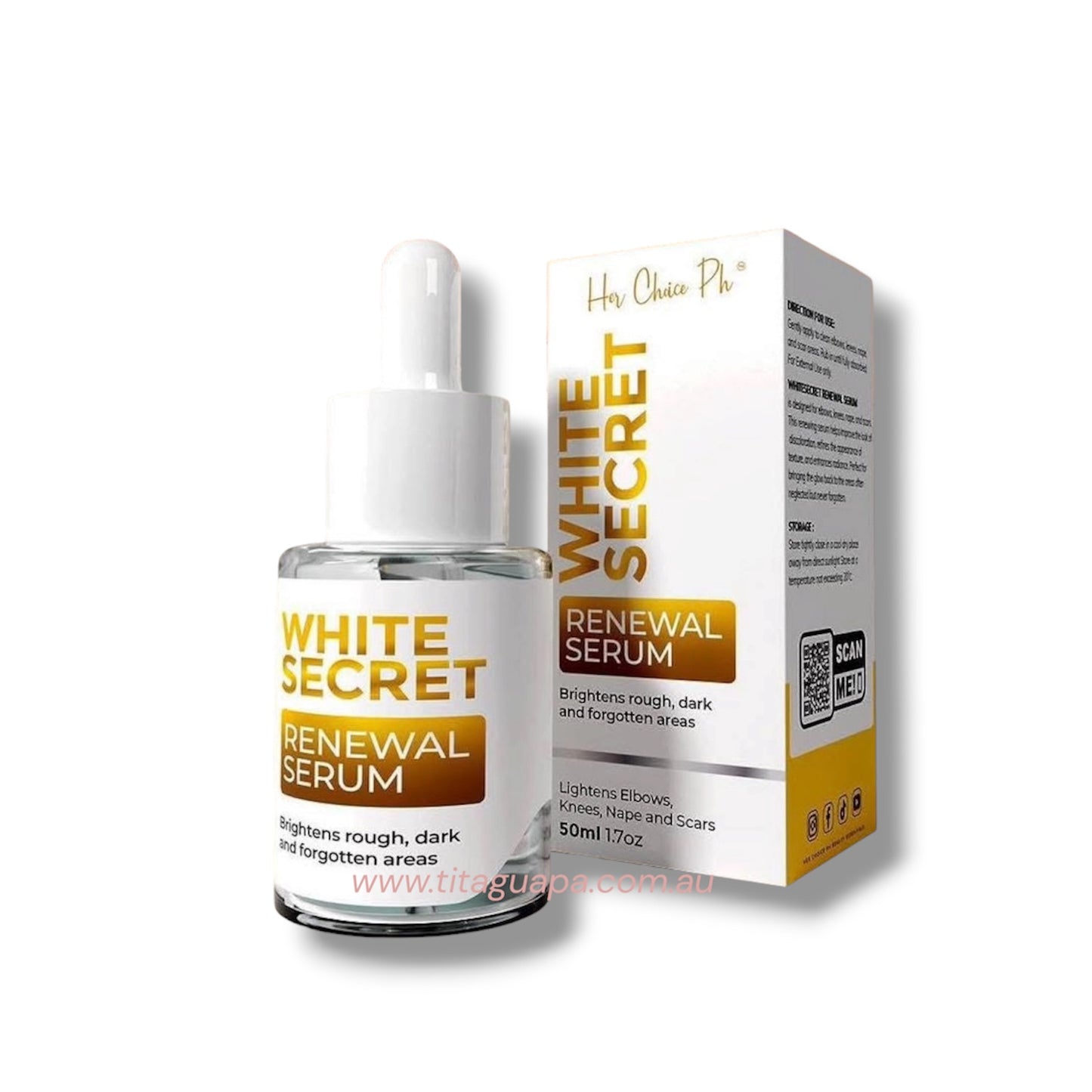 Her Choice Ph White Secret Renewal Serum 50ml - Elbows, Knees, Napes & Scars