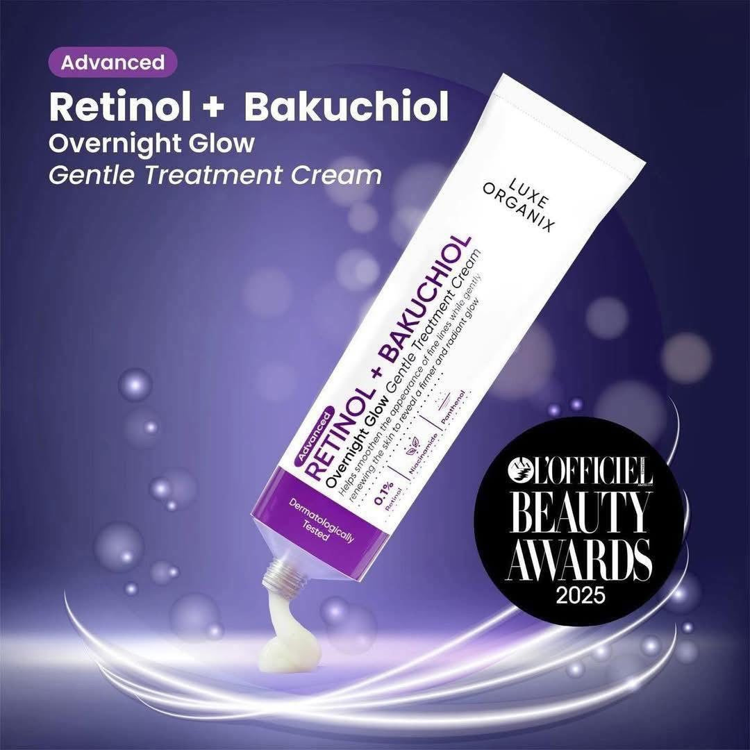 Luxe Organix Retinol + Bakuchiol Overnight Glow Gentle Treatment Cream 30g
