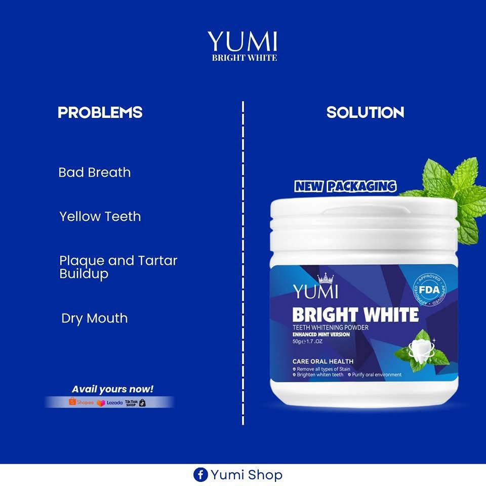 Yumi Bright White Yellowing Stain Removal Tooth Powder