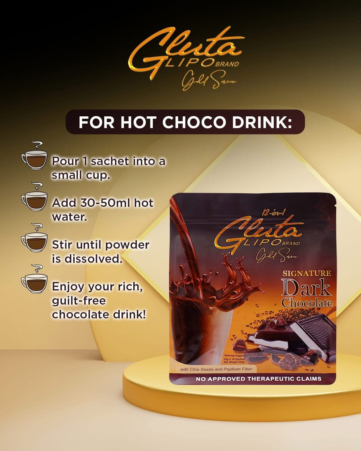 GlutaLipo Gold Series: Dark Chocolate