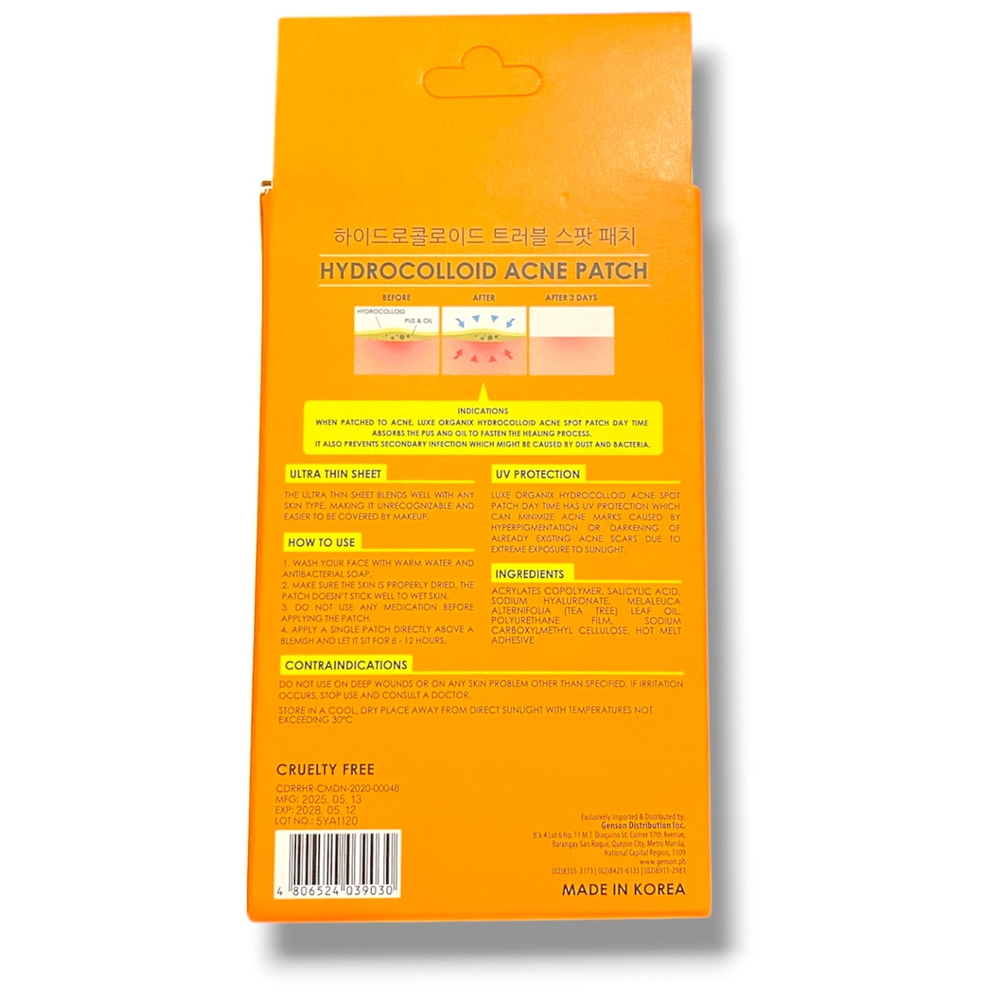 Luxe Organix Hydrocolloid Acne Patch – Day Time UV Protection (48 Patches)