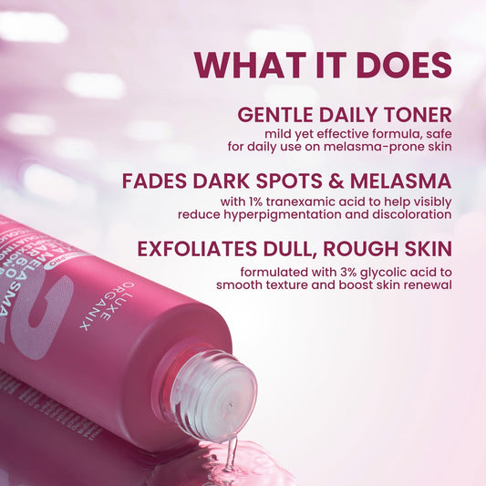 LUXE ORGANIX DermaPRO TXA Melasma Clear 6.0 Complexion Bright Exfoliating Toner 150ml