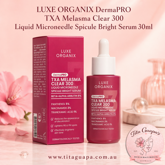 LUXE ORGANIX DermaPRO TXA Melasma Clear 300 Liquid Microneedle Spicule Bright Serum 30ml