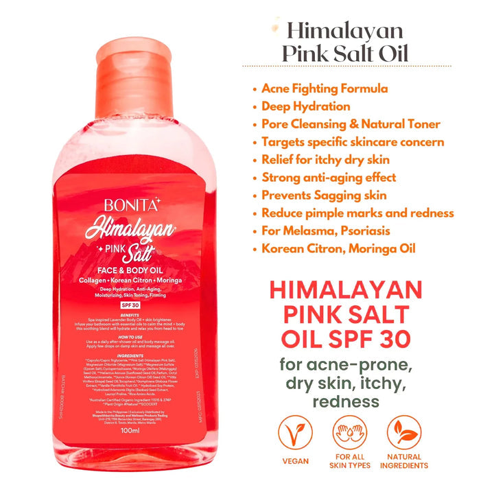 Bonita Himalayan Pink Salt Face & Body Oil SPF30 100ml