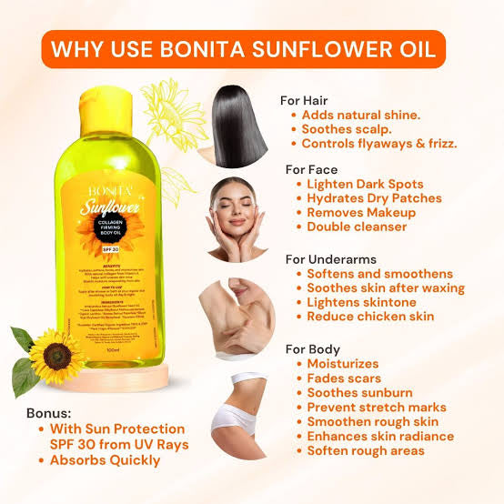 Bonita Sunflower Collagen Firming Body Oil SPF 30 100ml