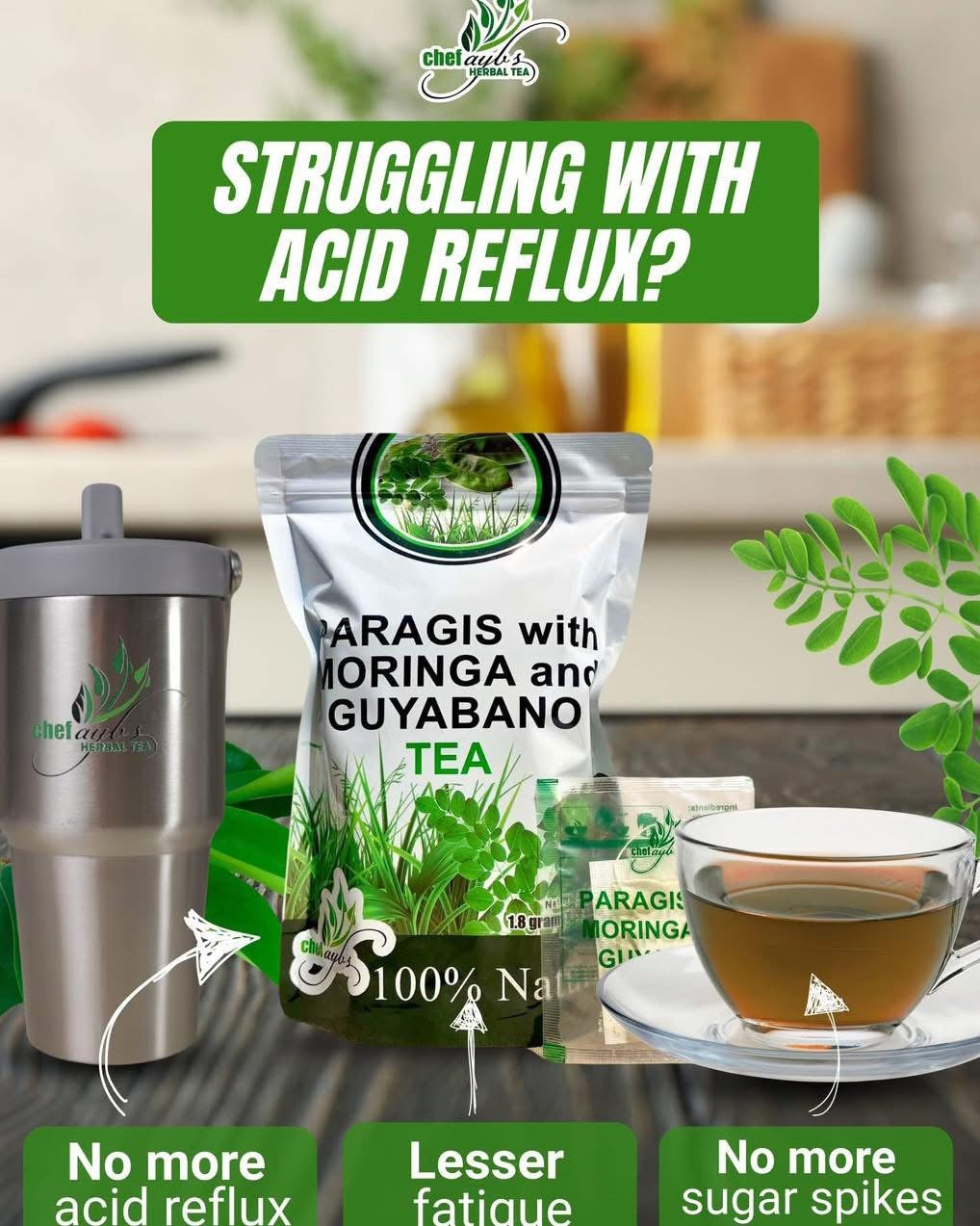 Paragis with Moringa and Guyabano Tea 20sachetsX1.8g