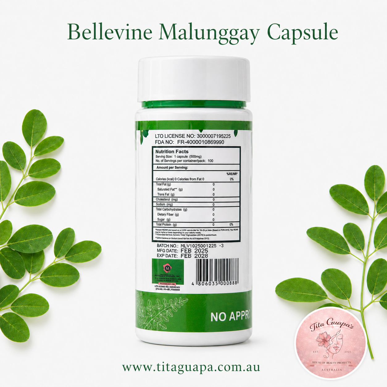 Bellevine Malunggay Capsule – 100 Caps