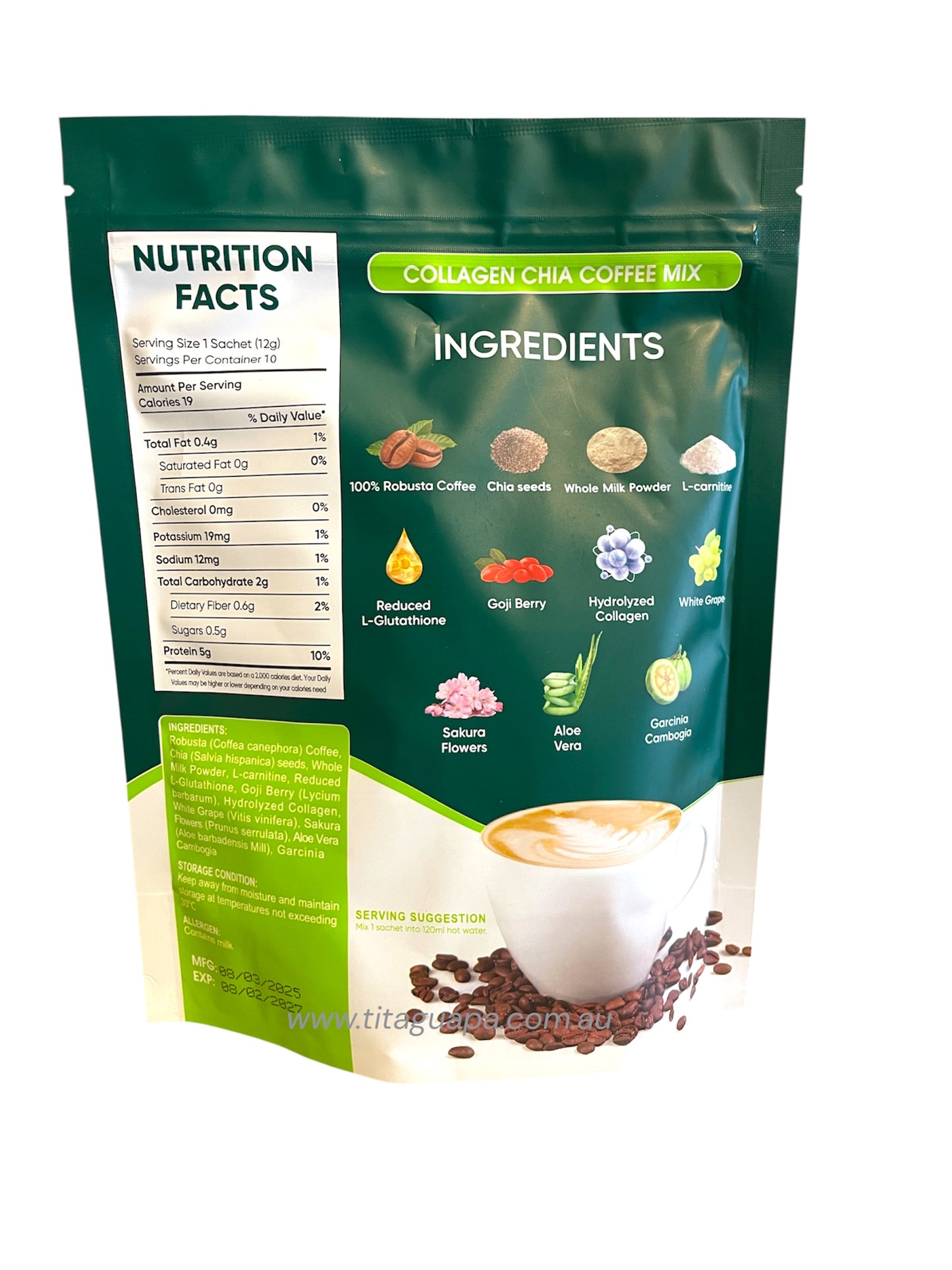 Fitgum Collagen Chia Coffee Mix