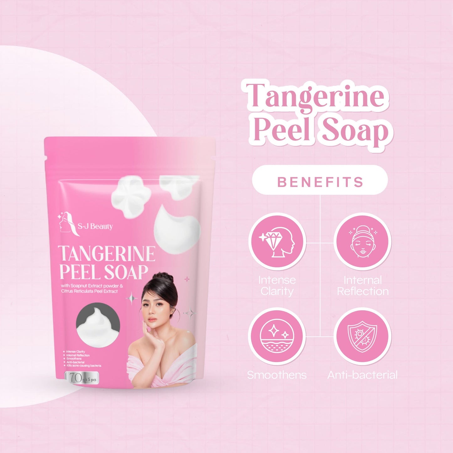 S&J Beauty Tangerine Peel Soap 70g x 5 bars