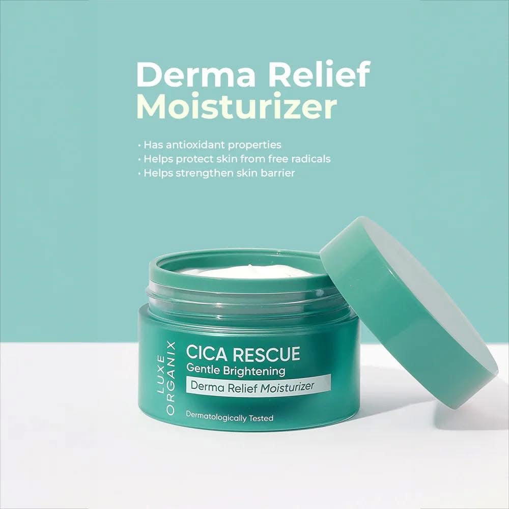 Luxe Organix Cica Rescue Gentle Brightening Derma Relief Moisturizer - 50g