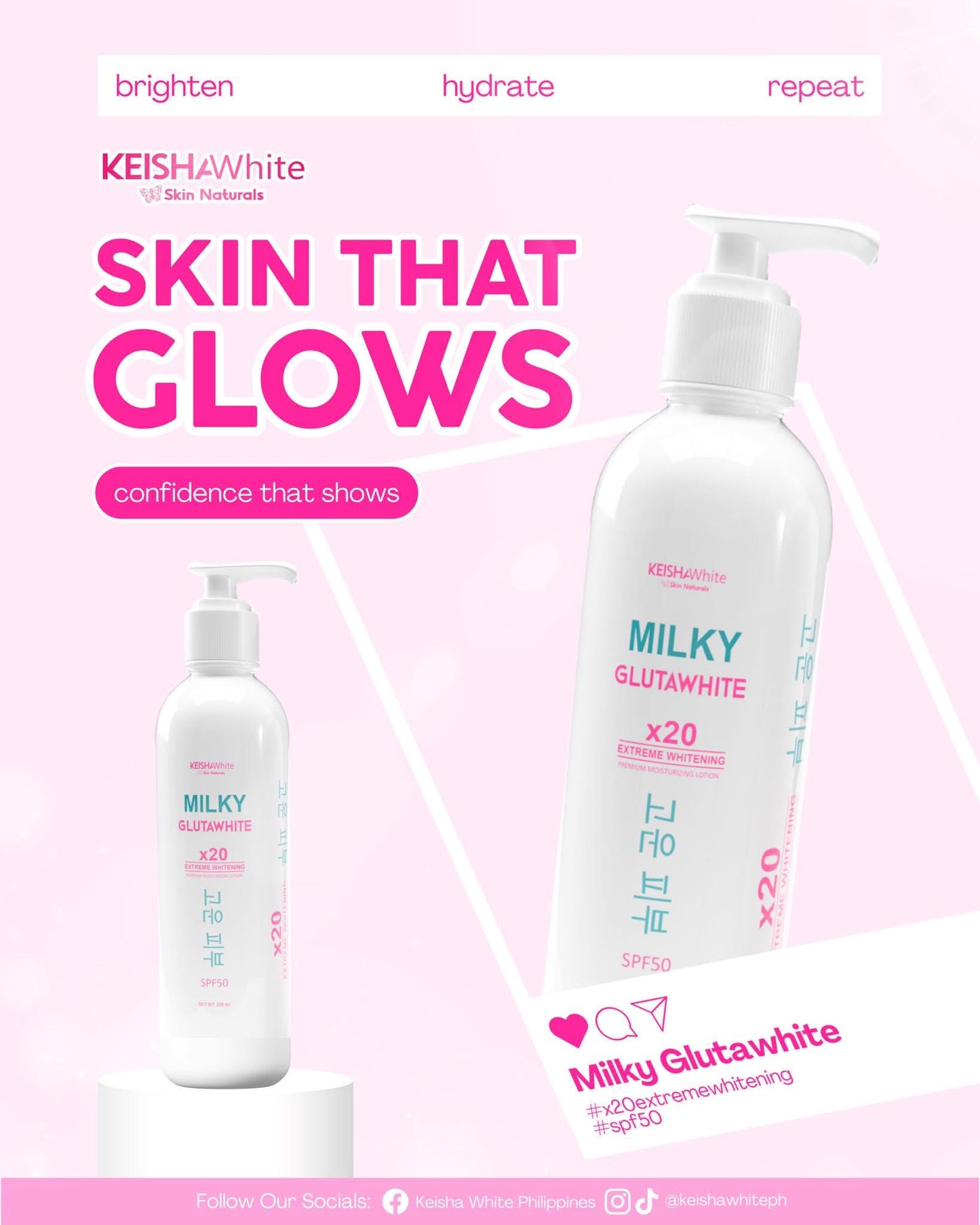 Milky Glutawhite Premium Moisturizing Lotion SPF50   250ml