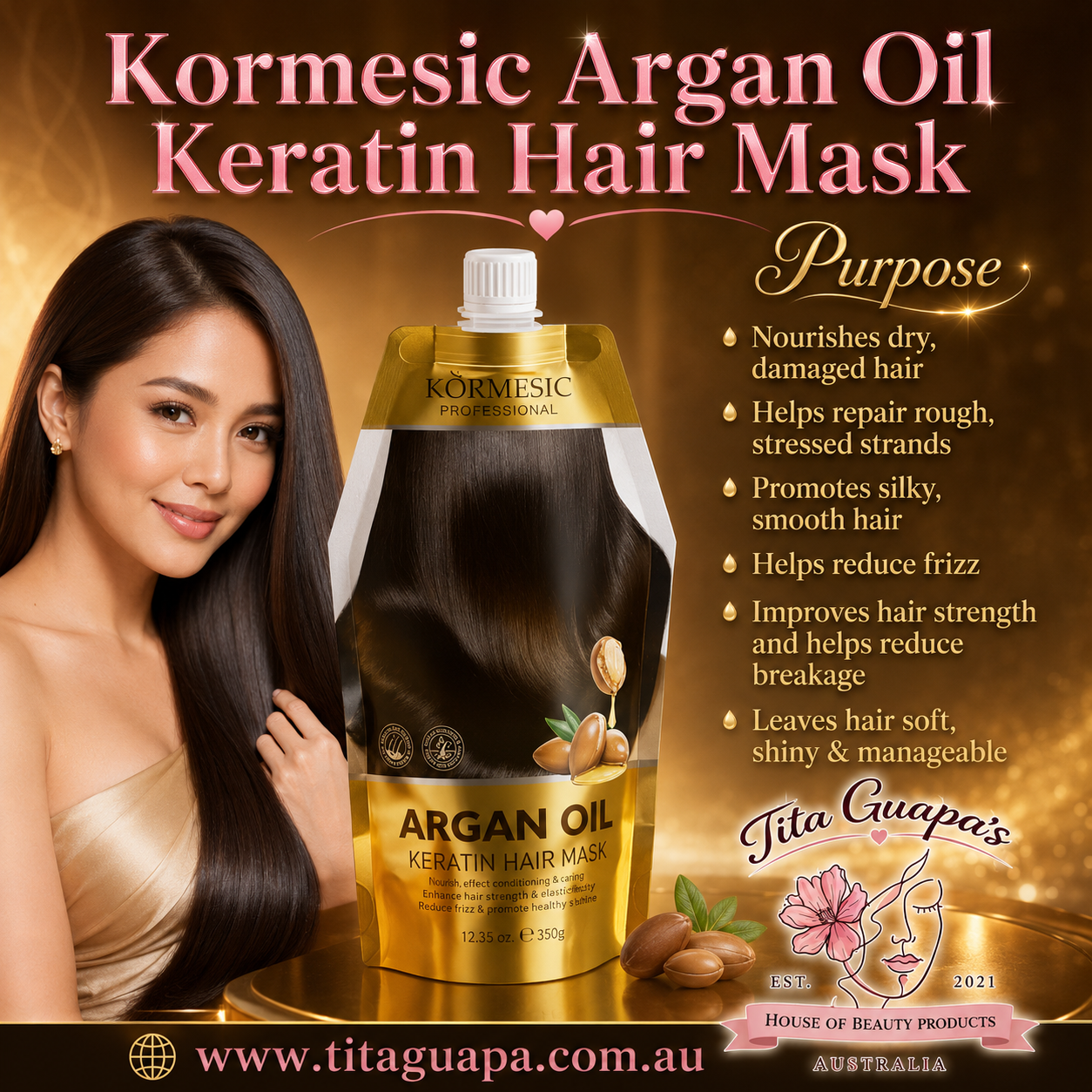 Kormesic Argan Oil Keratin Hair Mask 350g