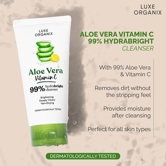 Luxe Organix Aloe Vera Vitamin C 99% Hydrabright Cleanser 120ml