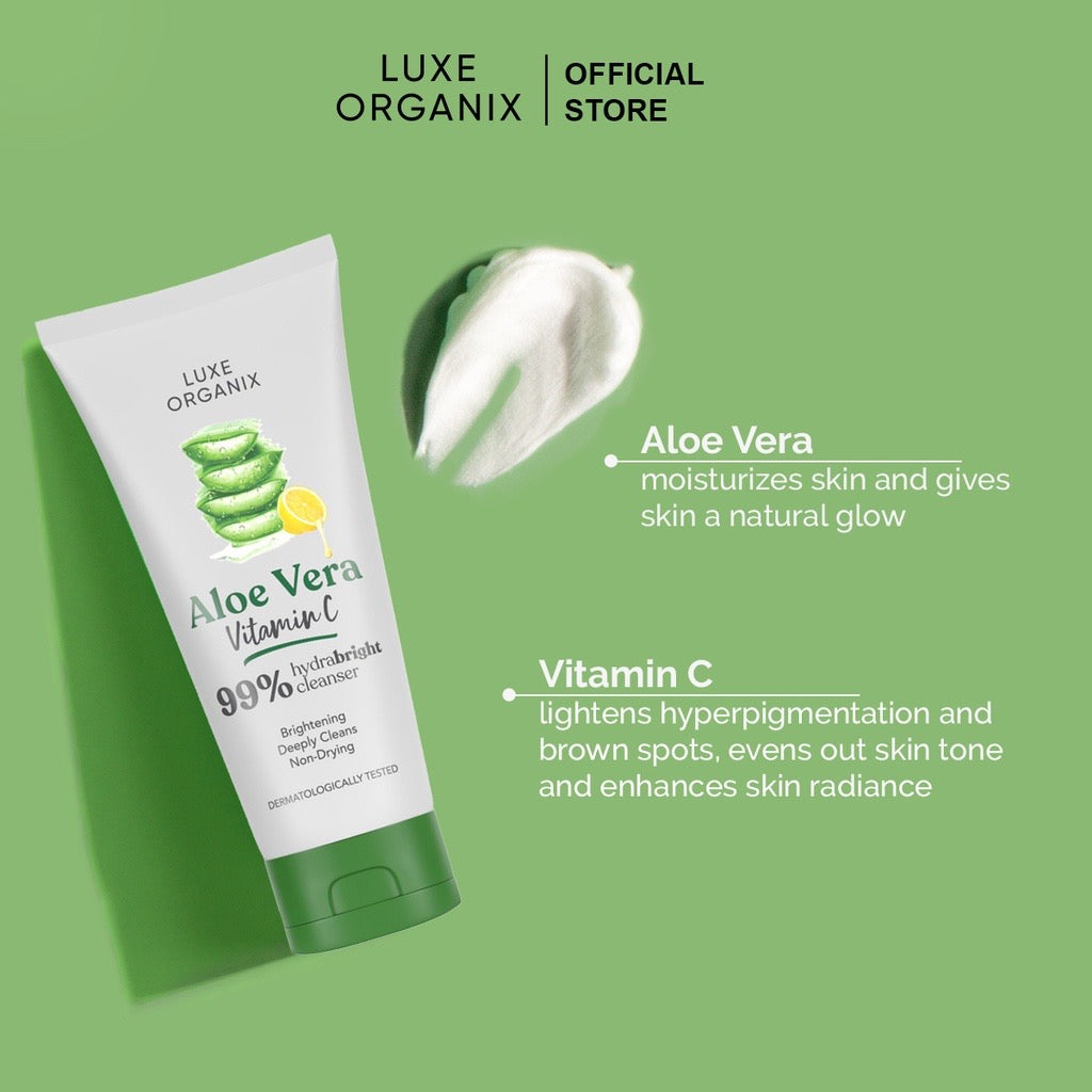 Luxe Organix Aloe Vera Vitamin C 99% Hydrabright Cleanser 120ml