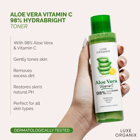 Luxe Organix Aloe Vera Vitamin C 98% Hydrabright Toner – 150ml