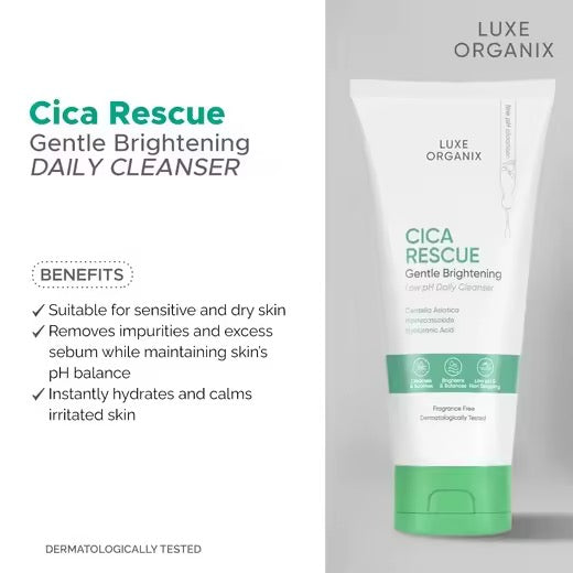Luxe Organix Cica Rescue Gentle Brightening Low pH Daily Cleanser 150ml