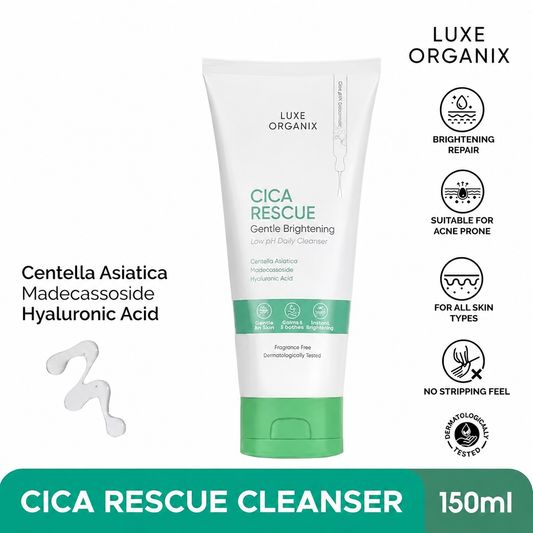 Luxe Organix Cica Rescue Gentle Brightening Low pH Daily Cleanser 150ml