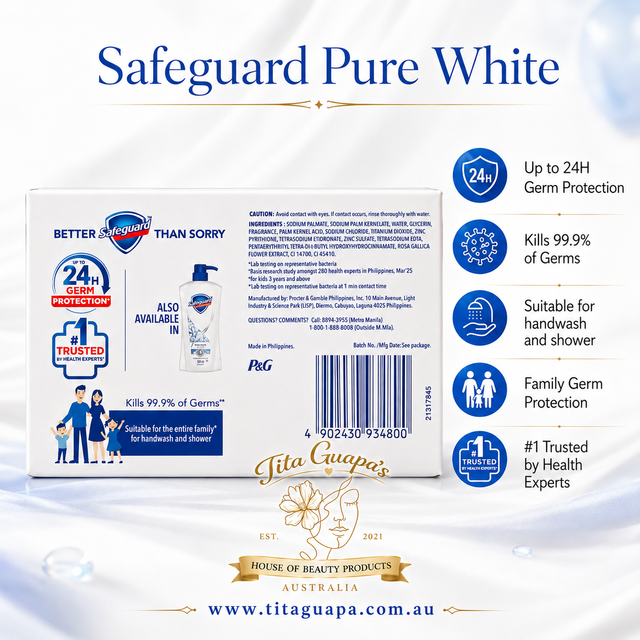 Safeguard Pure White Bar Soap 115g