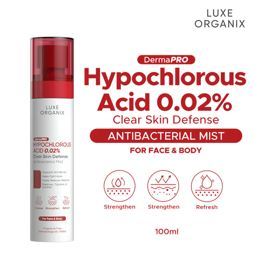 Luxe Organix DermaPRO Hypochlorous Acid 0.02% Clear Skin Defense Antibacterial Mist 100ml