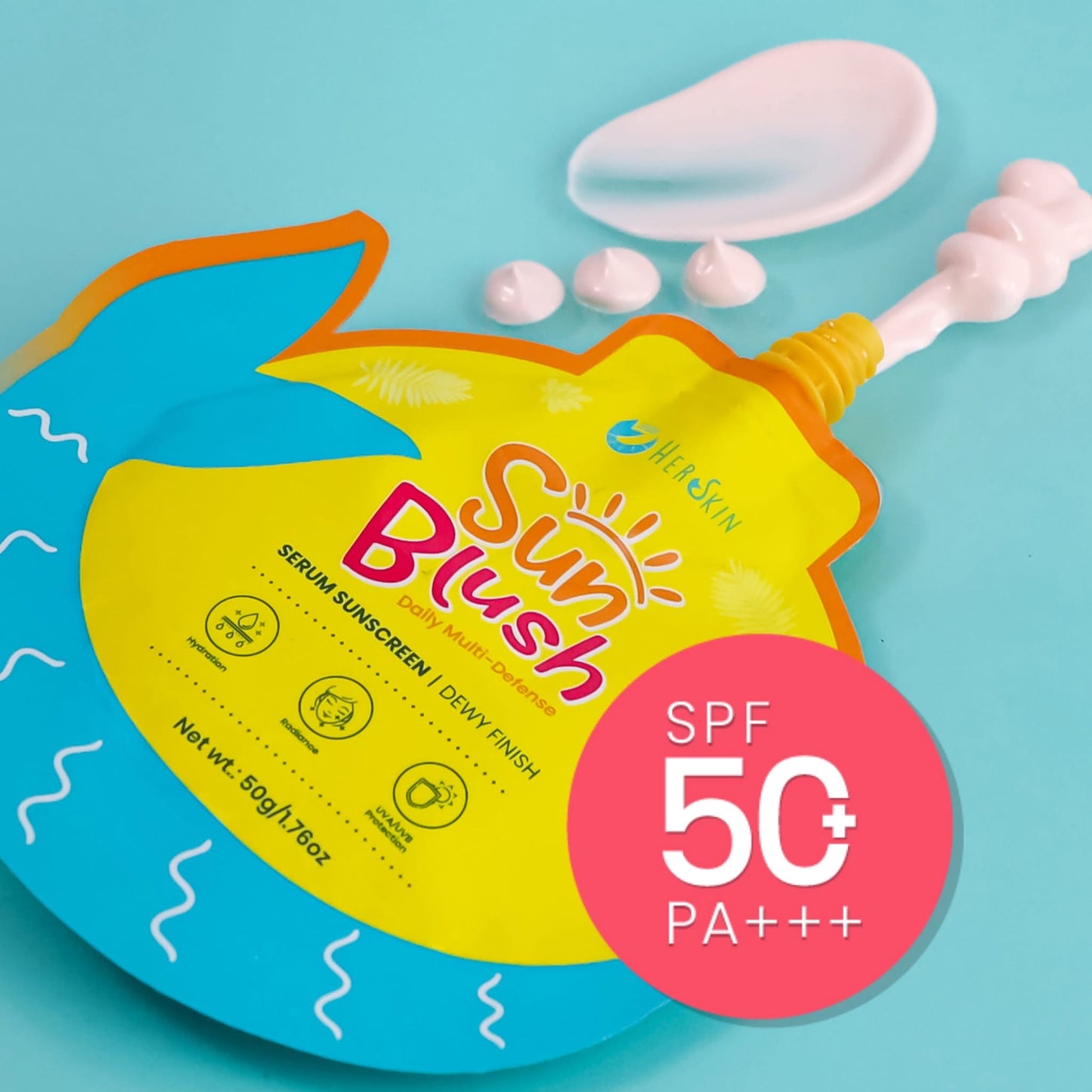 HerSkin Sun Blush Serum Sunscreen SPF50 PA+++ – Dewy Finish 50g