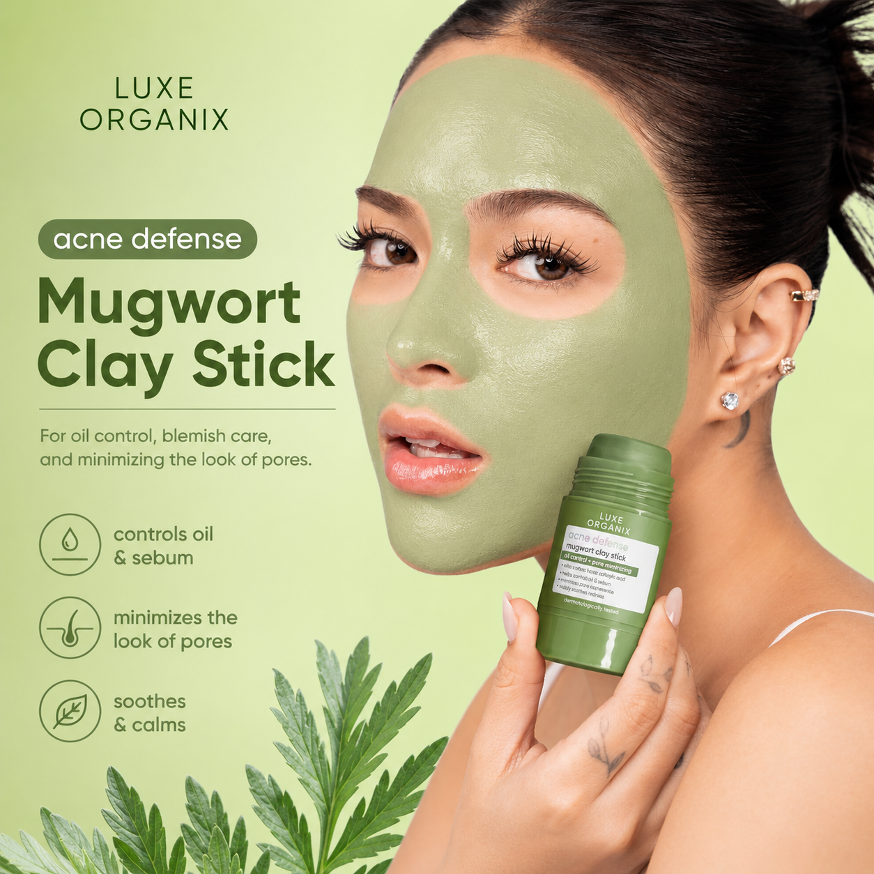 Luxe Organix Acne Defense Mugwort Clay Stick 52g
