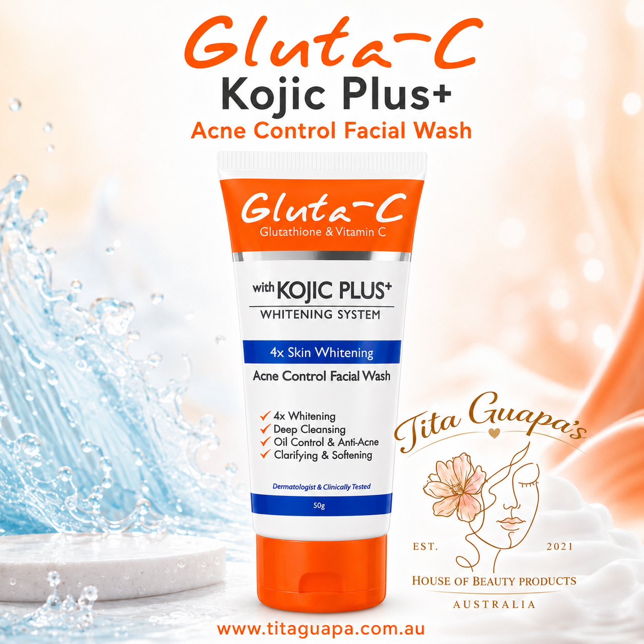 Gluta-C Kojic Plus+ Acne Control Facial Wash 50g