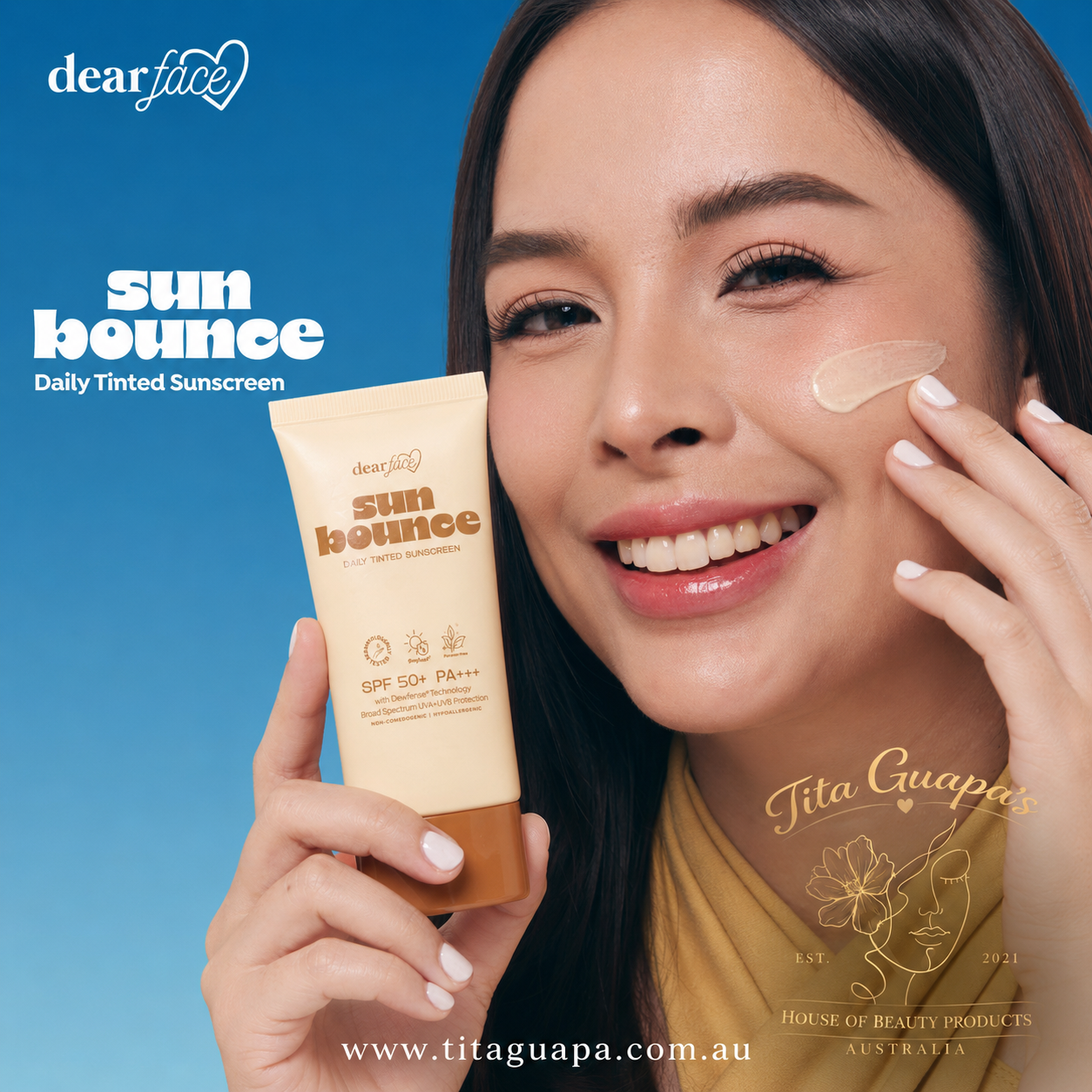 Dear Face Sun Bounce Daily Tinted Sunscreen SPF50+ PA+++ 50ml