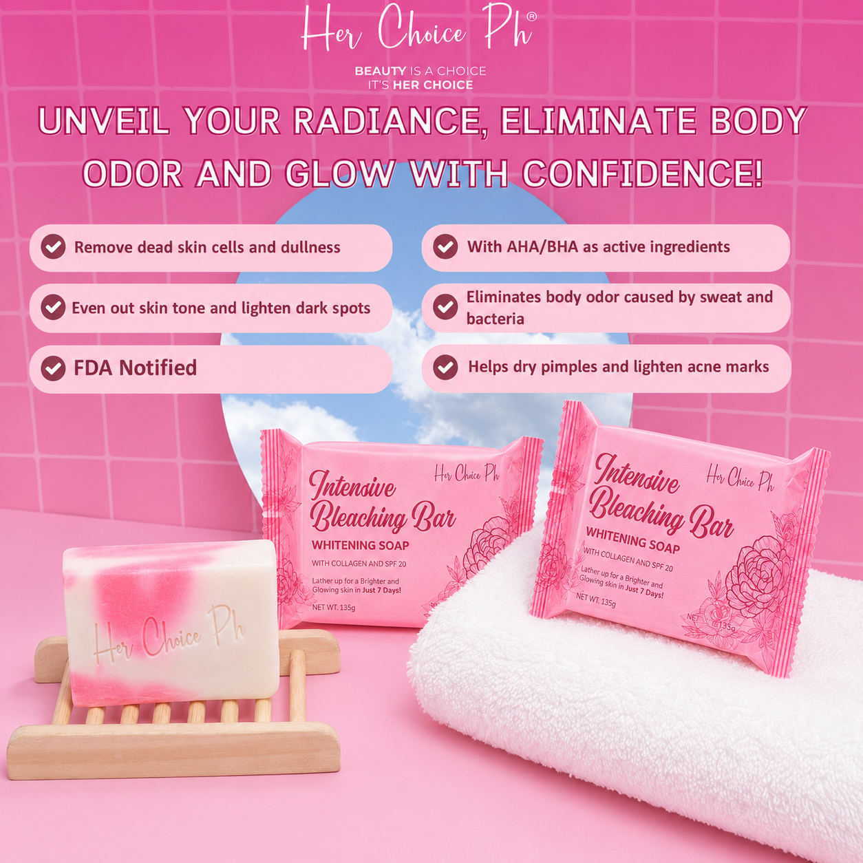 Her Choice Ph Intensive Bleaching Bar Soap 120g