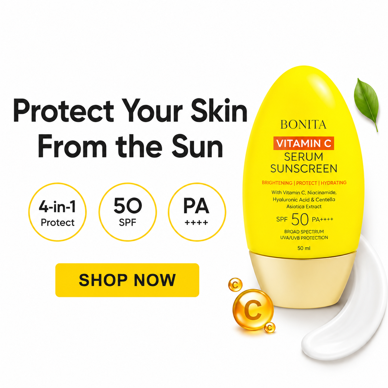 Bonita Vitamin C Serum Sunscreen SPF 50+ PA++++ 50ml
