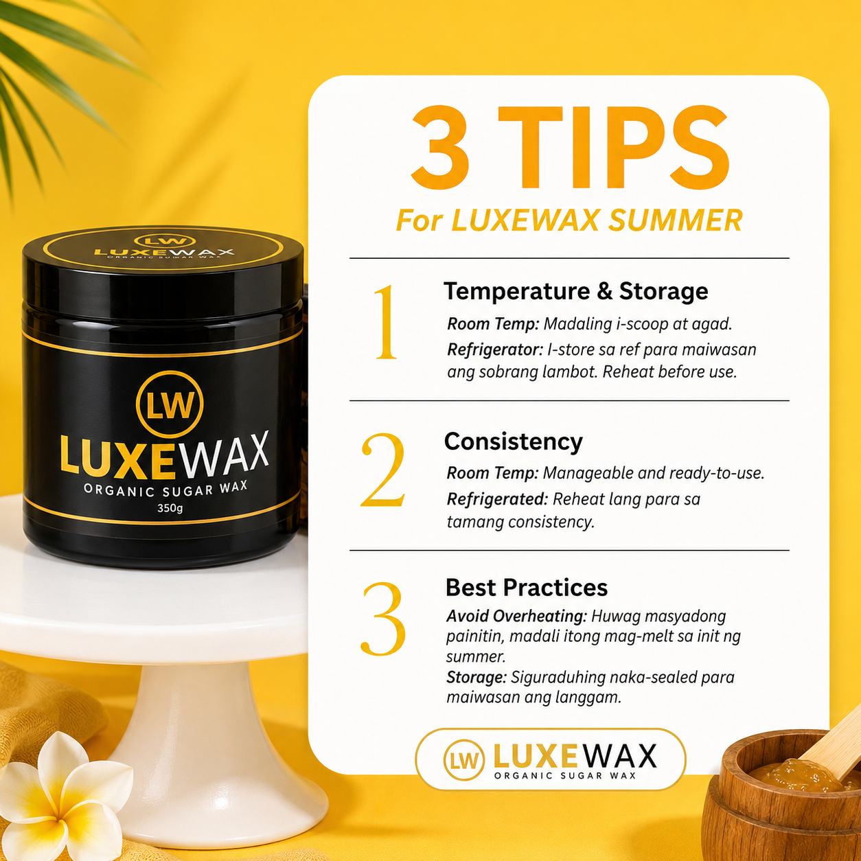 LUXEWAX Organic Sugar Wax 350g