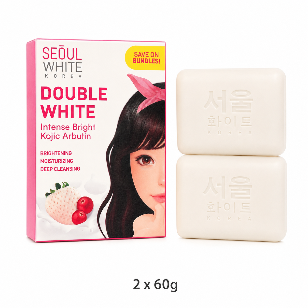 Seoul White Korea Double White Whitening Soap 60g x 2 bars