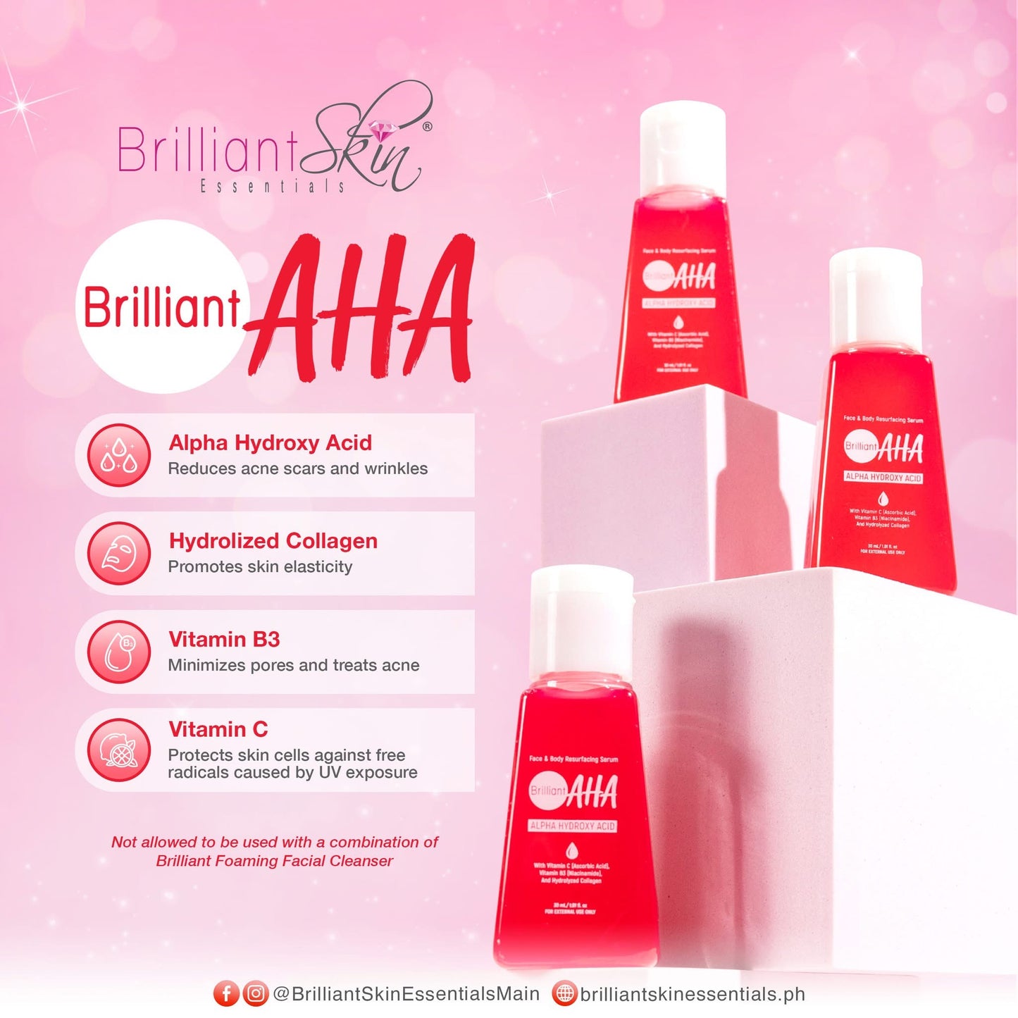 Brilliant AHA Face & Body Resurfacing Serum 30ml