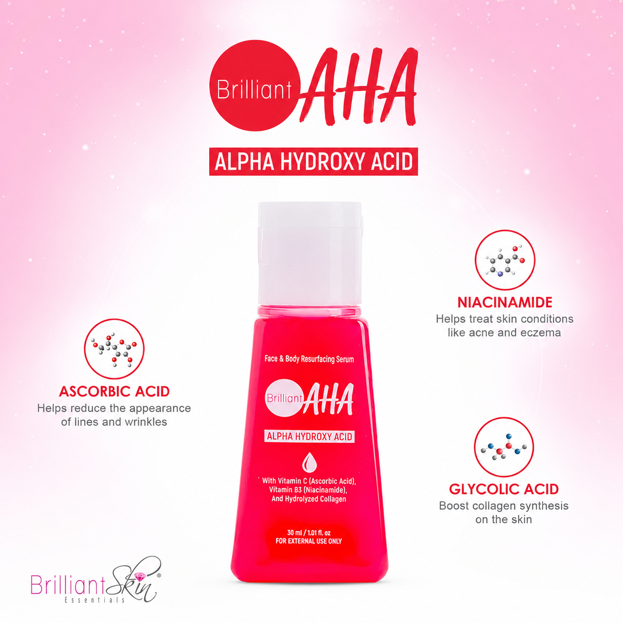 Brilliant AHA Face & Body Resurfacing Serum 30ml