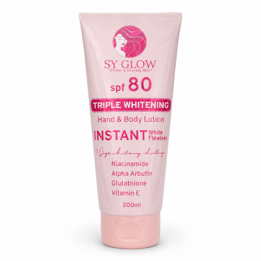 SY Glow SPF 80 Triple Whitening Instant White Flawless Hand & Body Lotion 200ml