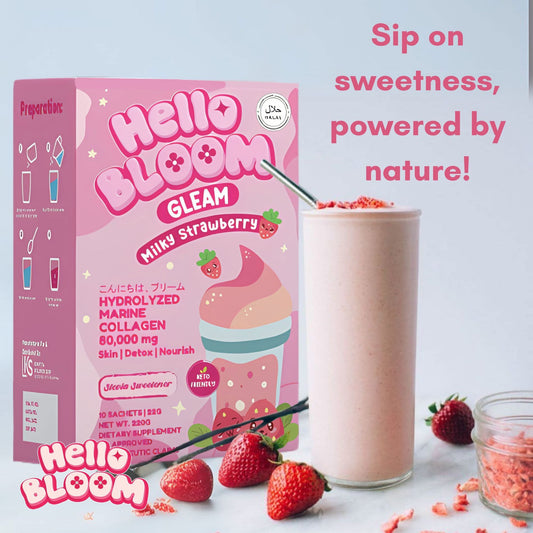 Hello Bloom Gleam Milky Strawberry Drink